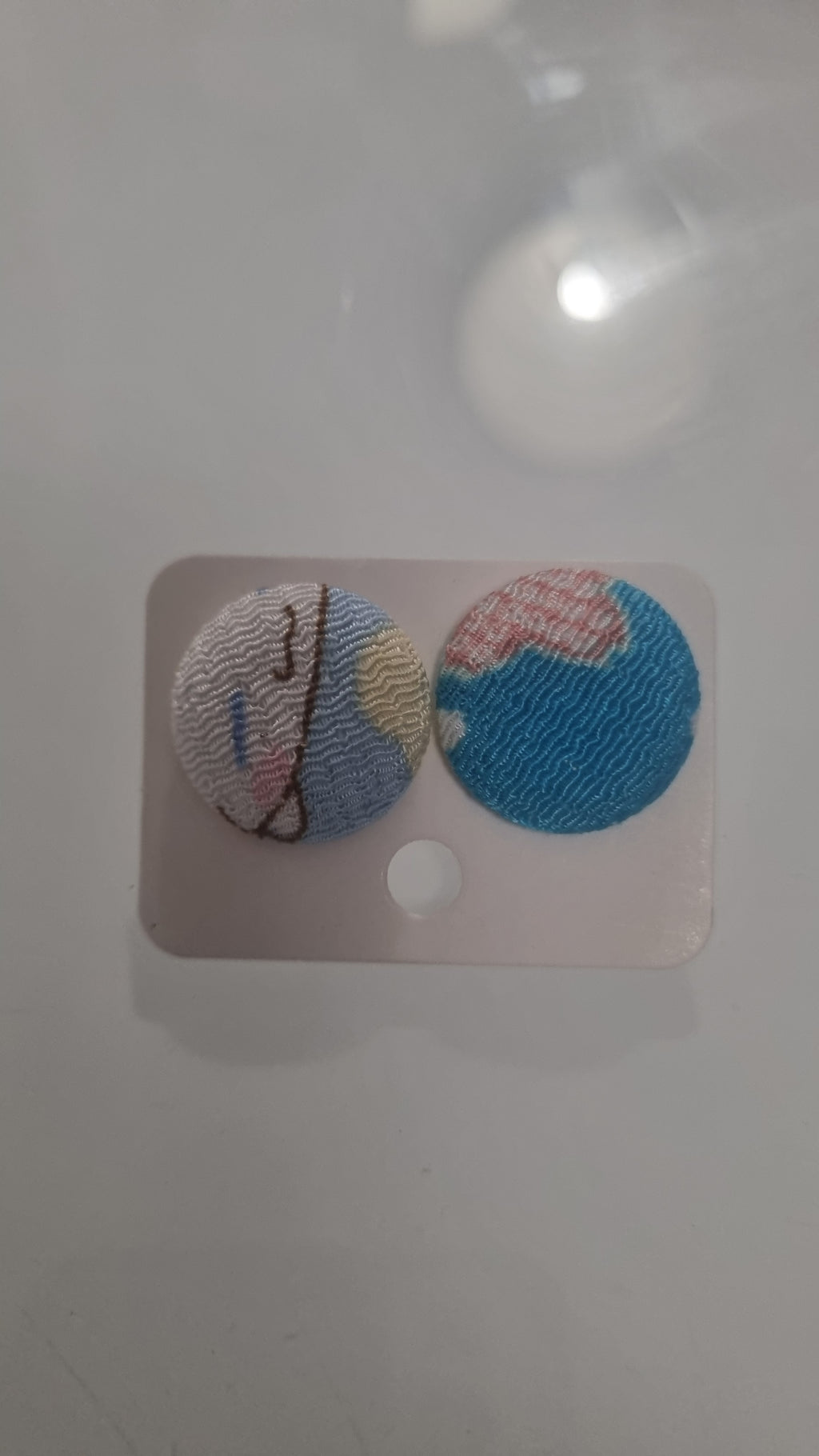 Orecchini a Lobo "Kimono Button" – In Tessuto Artigianale