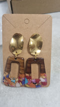 Orecchini "Aperitivo al Tramonto" in Legno, Resina Multicolore